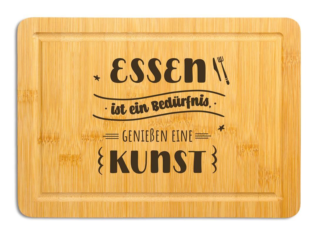 Bambus Schneidebrett mit Spruch: Genuss in der Küche