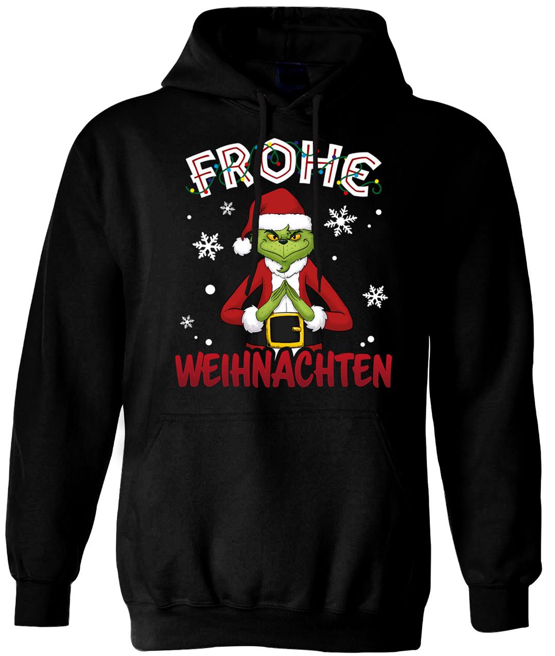 Grinch Pullover „Frohe Weihnachten“ – Weihnachtspullover Hoodie