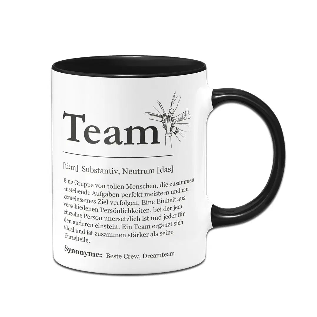 Tasse Definition Team: Geschenk für Kollegen mit einem Dankeschön – Tassenbrennerei