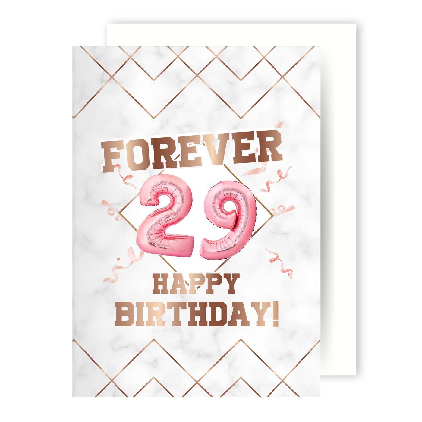 Bild: Geburtstagskarte - Forever 29 Happy Birthday Geschenkidee