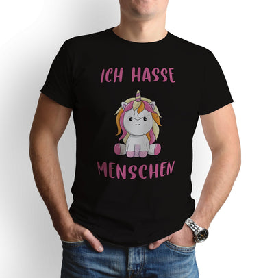 Bild: T-Shirt - Ich hasse Menschen mit Einhorn Geschenkidee