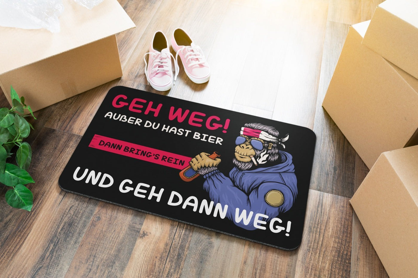 Bild: Fußmatte - GEH Weg außer du hast Bier dann bring´s rein und GEH dann Weg! Geschenkidee