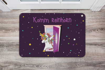 Bild: Fußmatte - Komm Reinhorn - Einhorn Geschenkidee