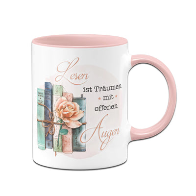 Bild: Tasse - Lesen ist Träumen mit offenen Augen. Geschenkidee