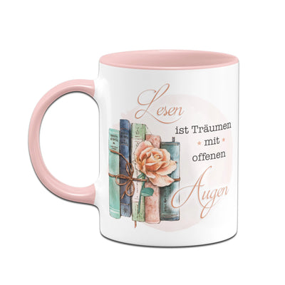 Bild: Tasse - Lesen ist Träumen mit offenen Augen. Geschenkidee