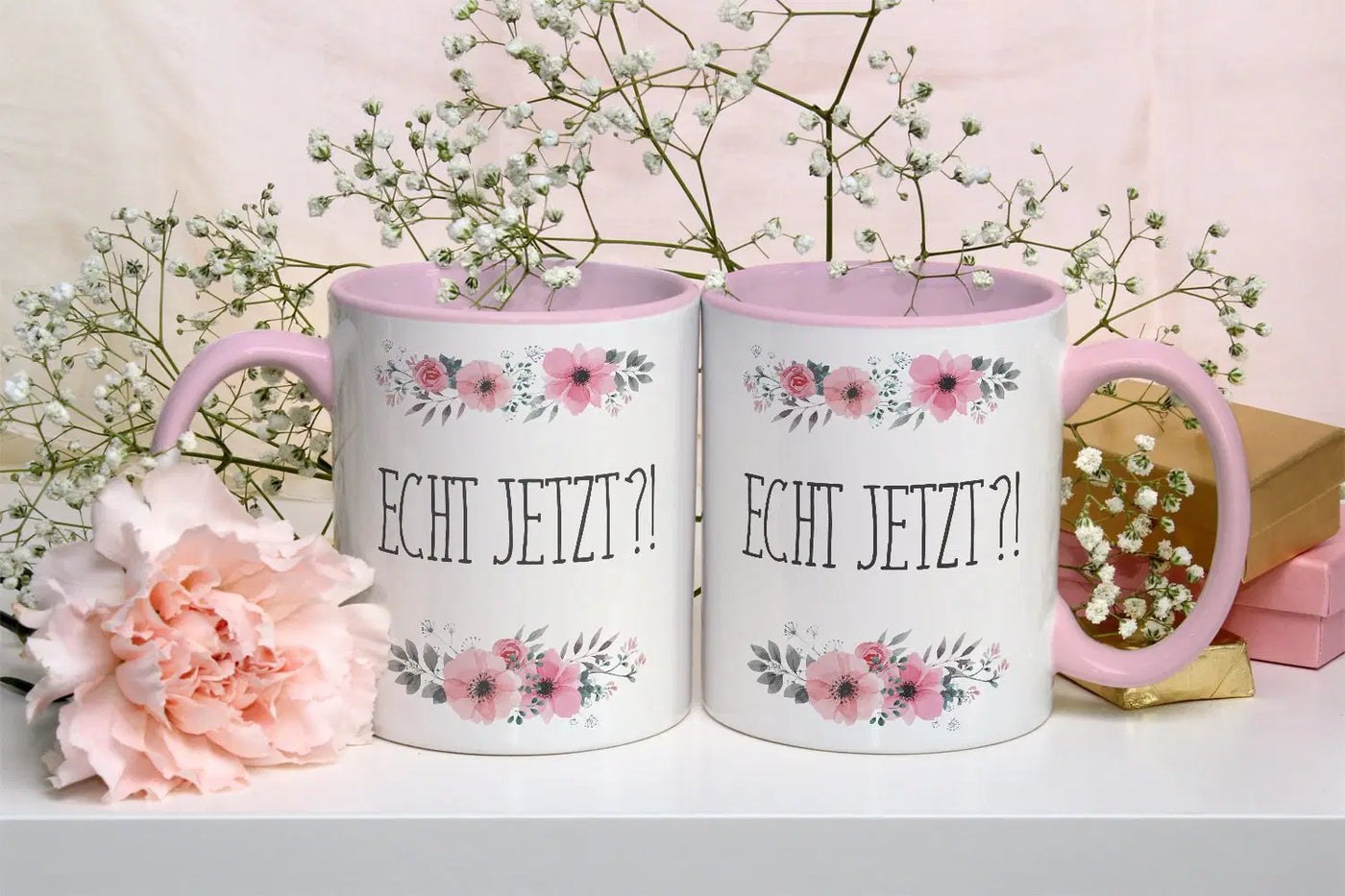 Bild: Tasse - Echt jetzt? - blumig Geschenkidee