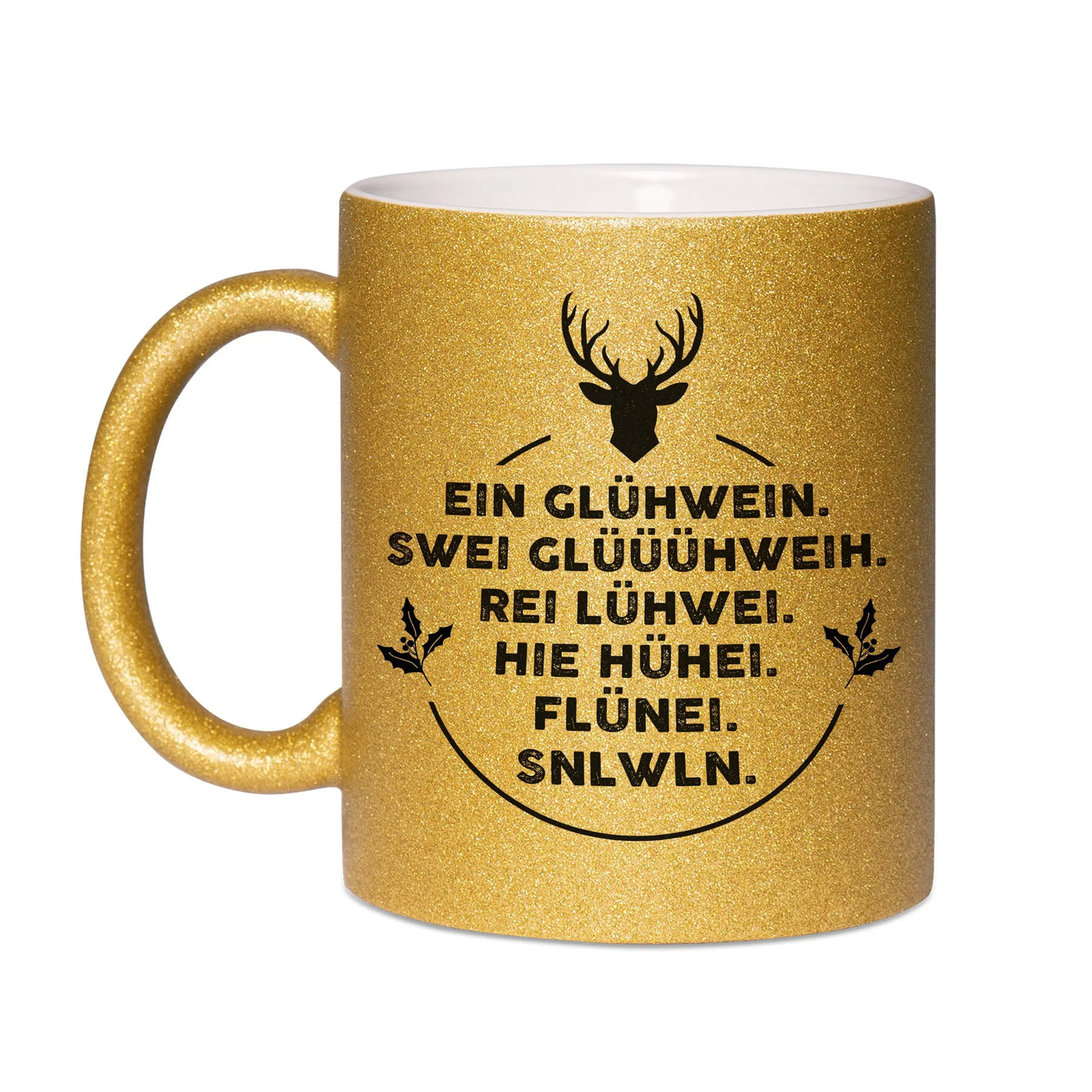 Bild: Glitzertasse - Ein Glühwein, swei Glüüüühwein, Rei Lühwei Geschenkidee