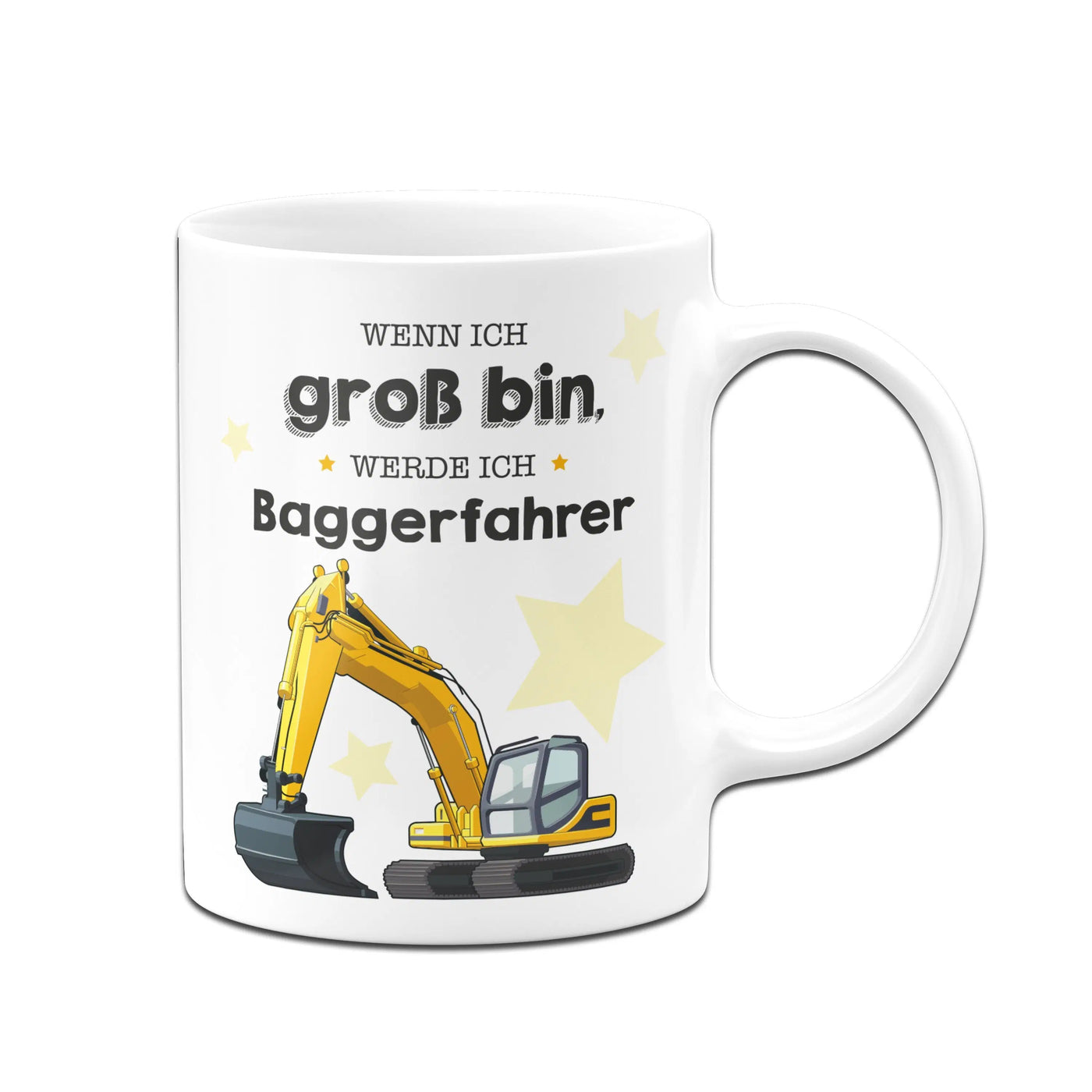 Bild: Kinder-Tasse - Wenn ich groß bin, werde ich Baggerfahrer Geschenkidee