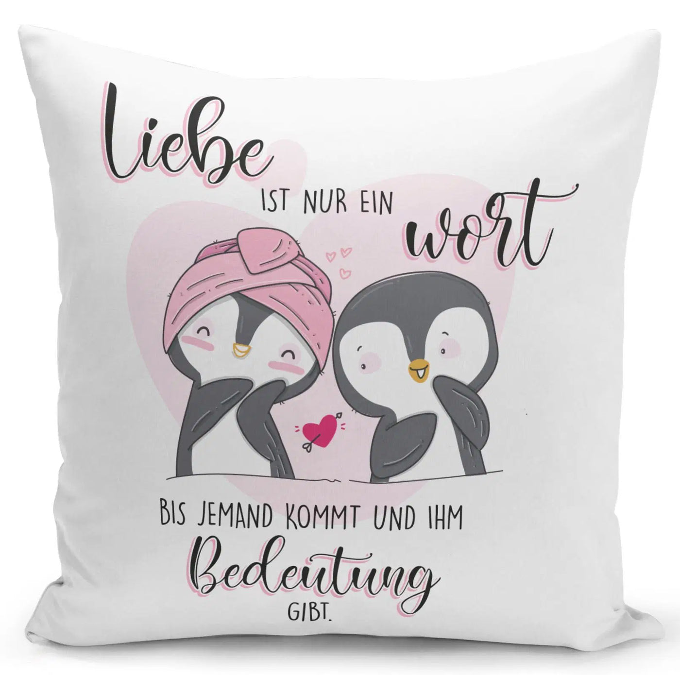 Bild: Kissen - Liebe ist nur ein Wort bis jemand kommt und ihm bedeutung gibt Geschenkidee