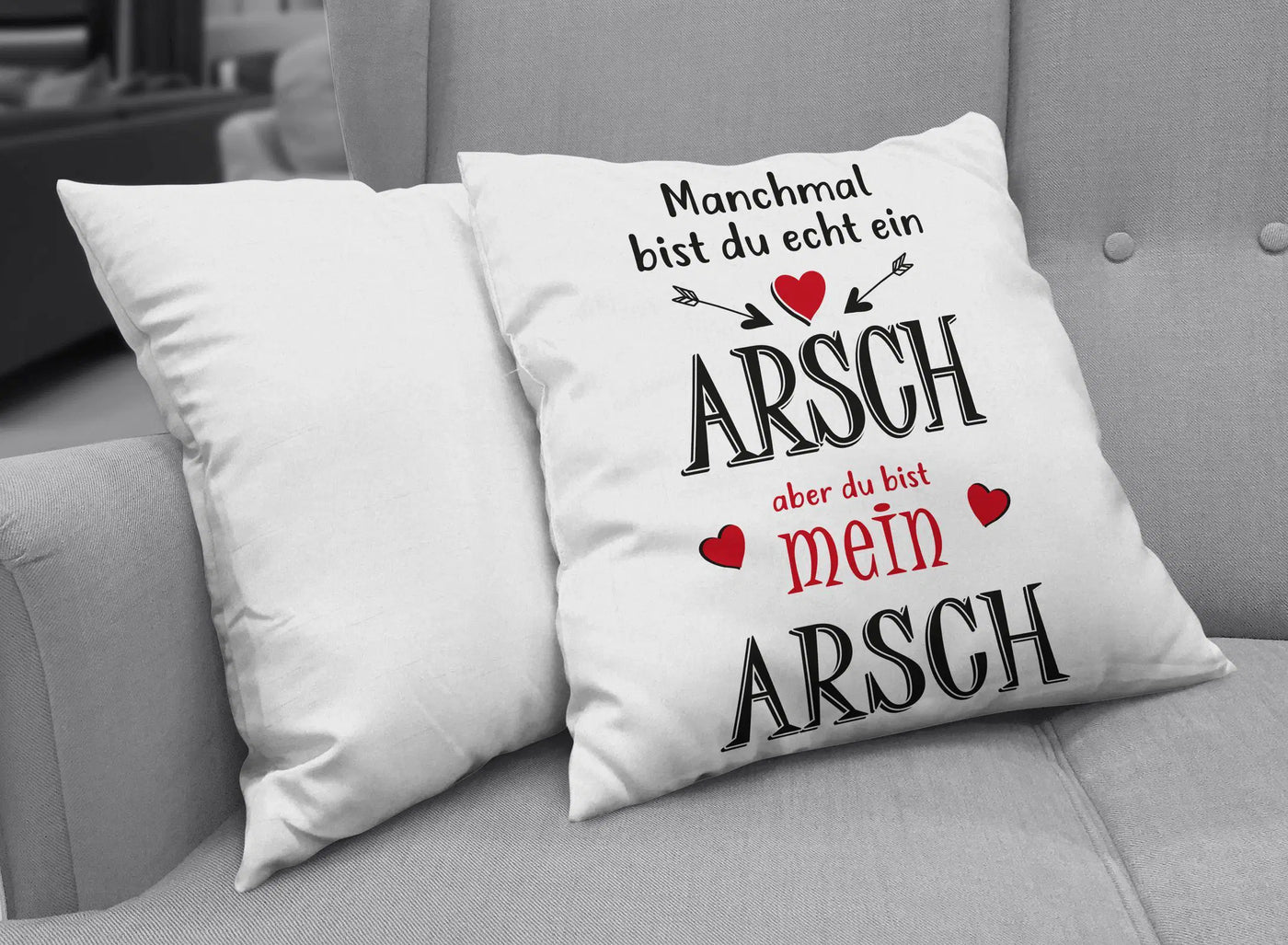 Bild: Kissen - Du bist ein Arsch aber du bist mein Arsch Geschenkidee