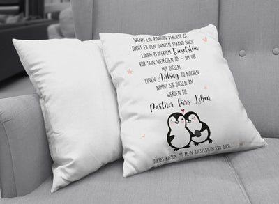 Bild: Kissen - Pinguin Liebe Geschenkidee