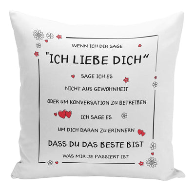 Bild: Kissen Ich liebe Dich, Du bist die Beste Geschenkidee