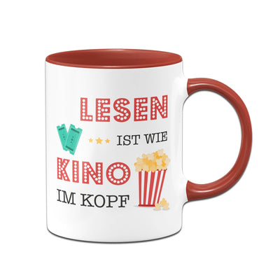 Bild: Tasse - Lesen ist wie Kino im Kopf. Geschenkidee