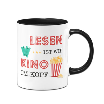 Bild: Tasse - Lesen ist wie Kino im Kopf. Geschenkidee