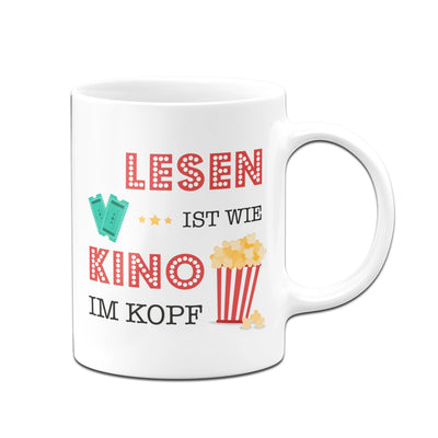 Bild: Tasse - Lesen ist wie Kino im Kopf. Geschenkidee