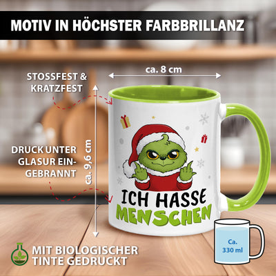 Tasse - Baby Grinch - Ich hasse Menschen (Mittelfinger) LH
