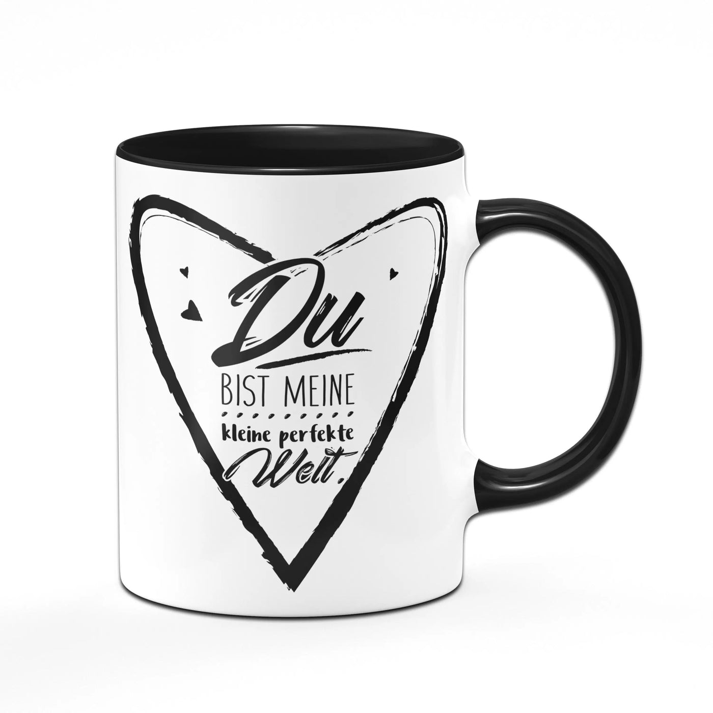 Bild: Tasse - Du bist meine perfekte Welt - schwarz Geschenkidee