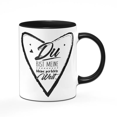 Bild: Tasse - Du bist meine perfekte Welt - schwarz Geschenkidee