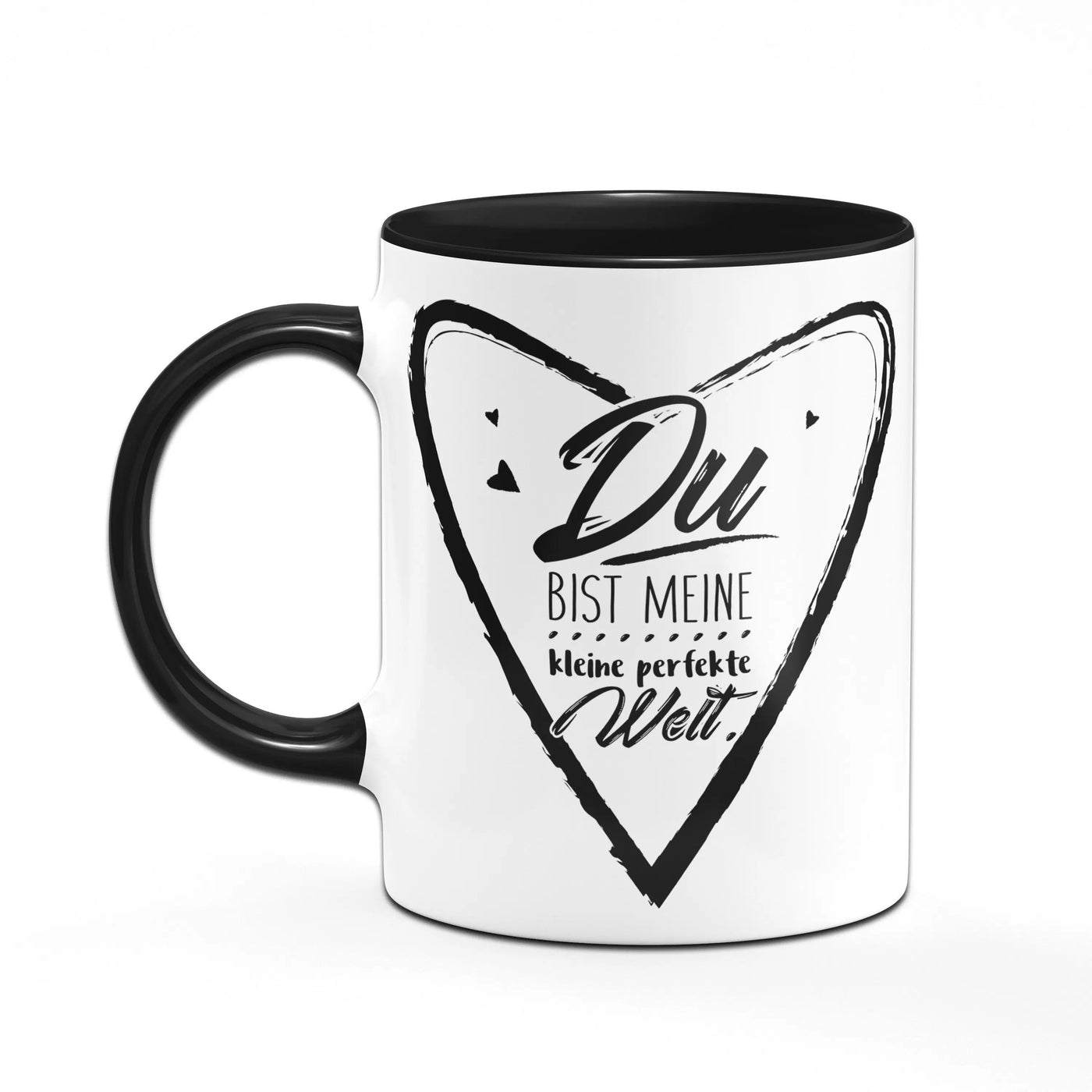 Bild: Tasse - Du bist meine perfekte Welt - schwarz Geschenkidee