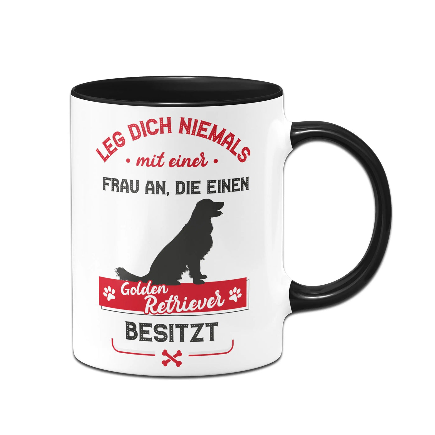 Bild: Tasse - Leg dich niemals mit einer Frau an, die einen Golden Retriever besitzt Geschenkidee