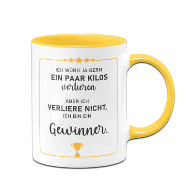 Bild: Tasse - Ich würd ja gern ein paar Kilos verlieren, aber ich verliere nicht. Ich bin ein Gewinner. Geschenkidee