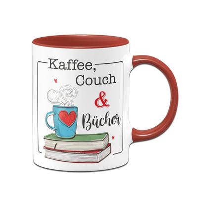 Bild: Tasse - Kaffee, Couch und Lesen. Geschenkidee