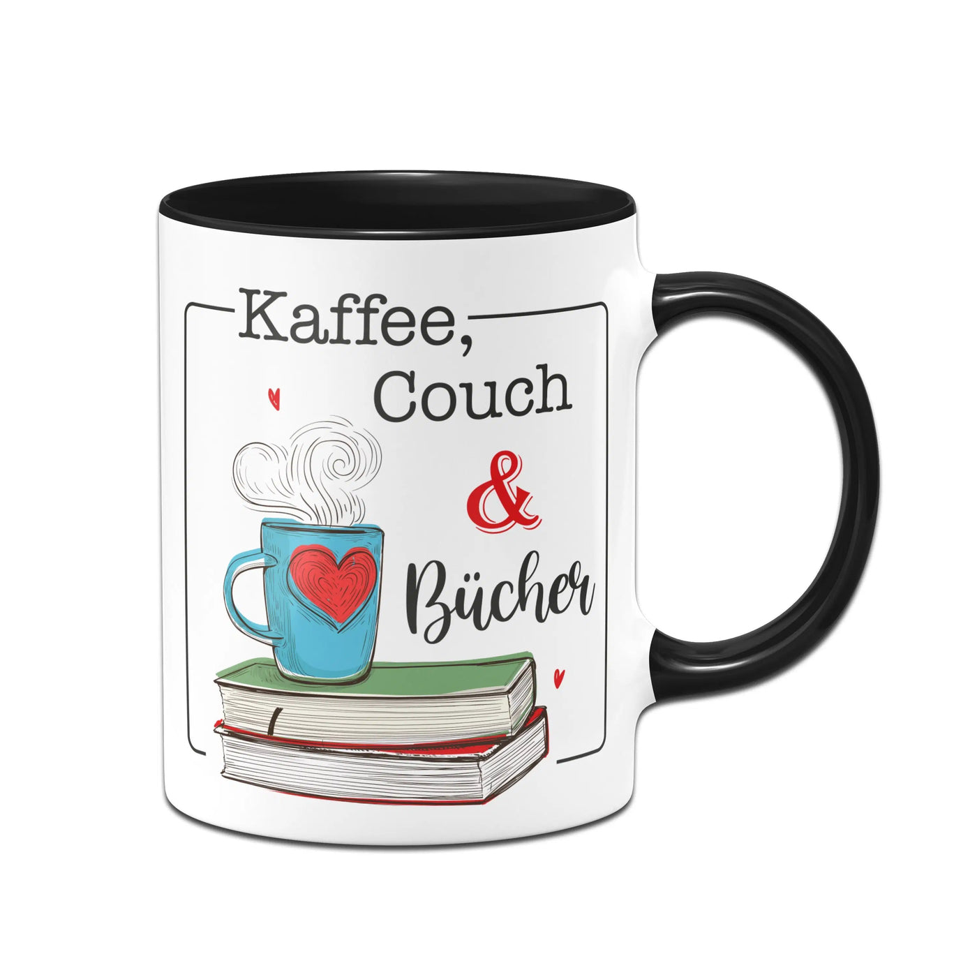 Bild: Tasse - Kaffee, Couch und Lesen. Geschenkidee