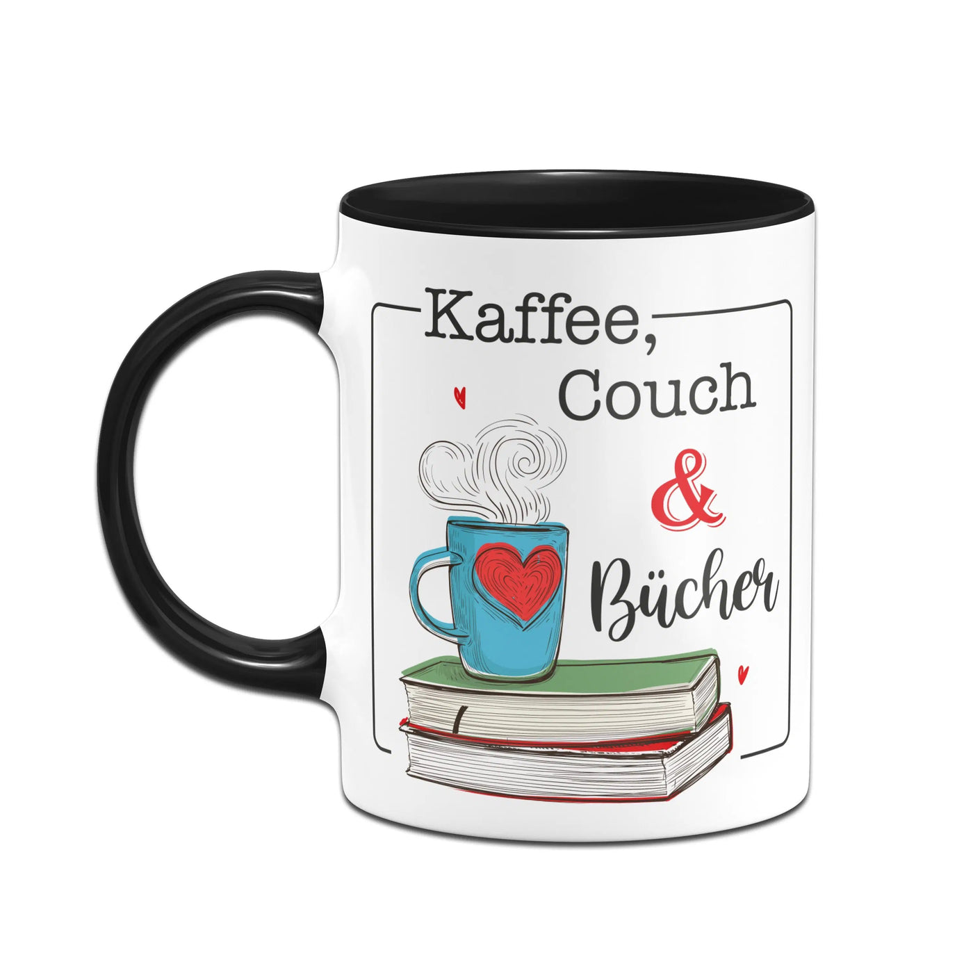 Bild: Tasse - Kaffee, Couch und Lesen. Geschenkidee