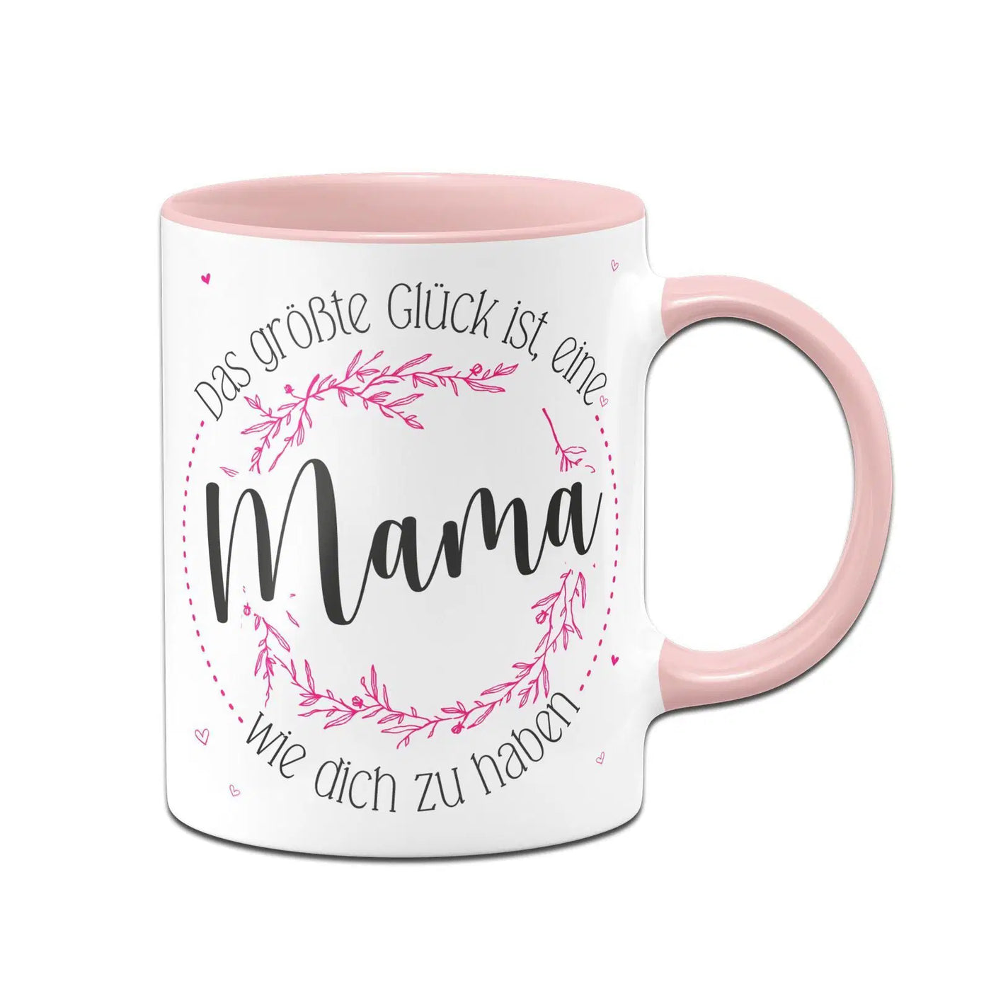 Bild: Tasse - Das größte Glück ist eine Mama wie dich zu haben - Blumenkranz Geschenkidee
