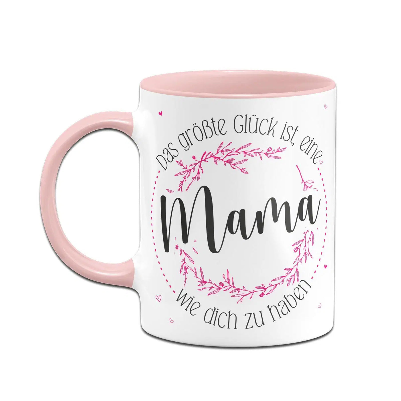 Bild: Tasse - Das größte Glück ist eine Mama wie dich zu haben - Blumenkranz Geschenkidee
