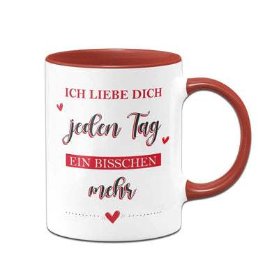Bild: Tasse - Ich liebe dich jeden Tag ein bisschen mehr Geschenkidee