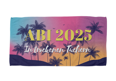 Abi 2025 in trockenen Tüchern (Palmen) - Handtuch & Strandtuch