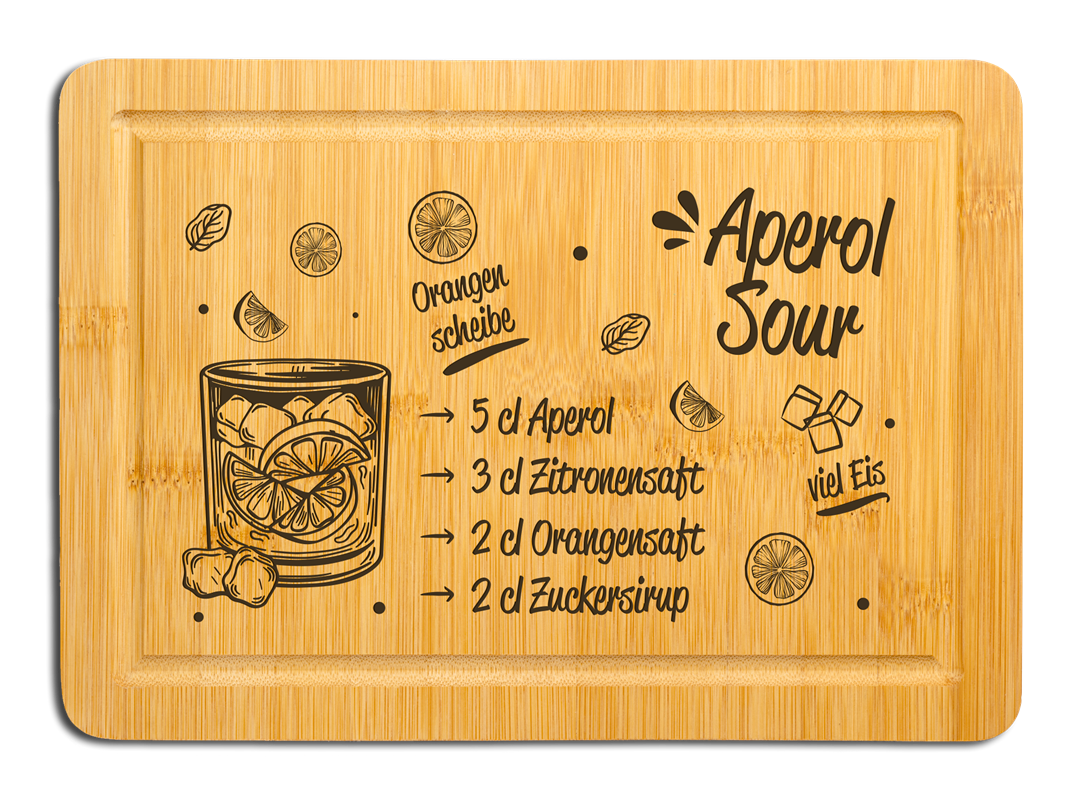 Bambus Schneidebrett - Aperol Sour (Rezept)
