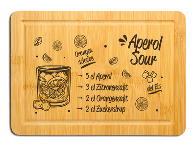 Bambus Schneidebrett - Aperol Sour (Rezept)