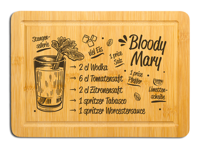 Bambus Schneidebrett - Bloody Mary (Rezep)