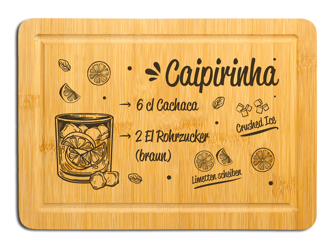 Bambus Schneidebrett - Caipirinha (Rezept)