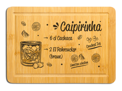 Bambus Schneidebrett - Caipirinha (Rezept)