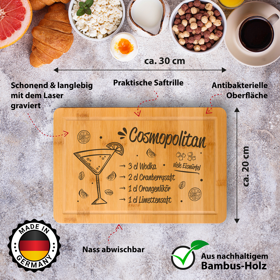 Bambus Schneidebrett - Cosmopolitan (Rezept)