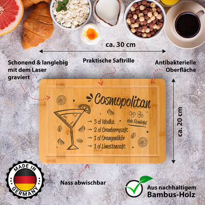 Bambus Schneidebrett - Cosmopolitan (Rezept)