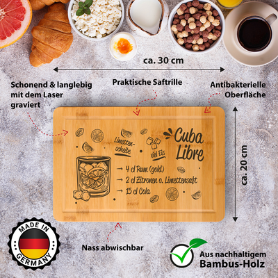 Bambus Schneidebrett - Cuba Libre (Rezept)