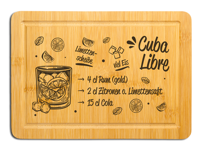 Bambus Schneidebrett - Cuba Libre (Rezept)