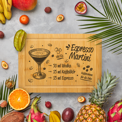 Bambus Schneidebrett - Espresso Martini (Rezept)