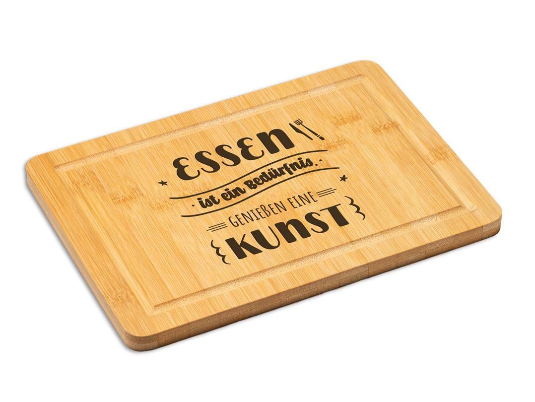 Bambus Schneidebrett mit Spruch: Genuss in der Küche
