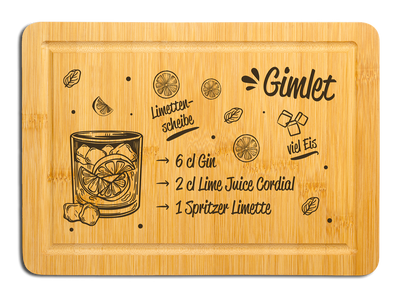 Bambus Schneidebrett - Gimlet (Rezept)