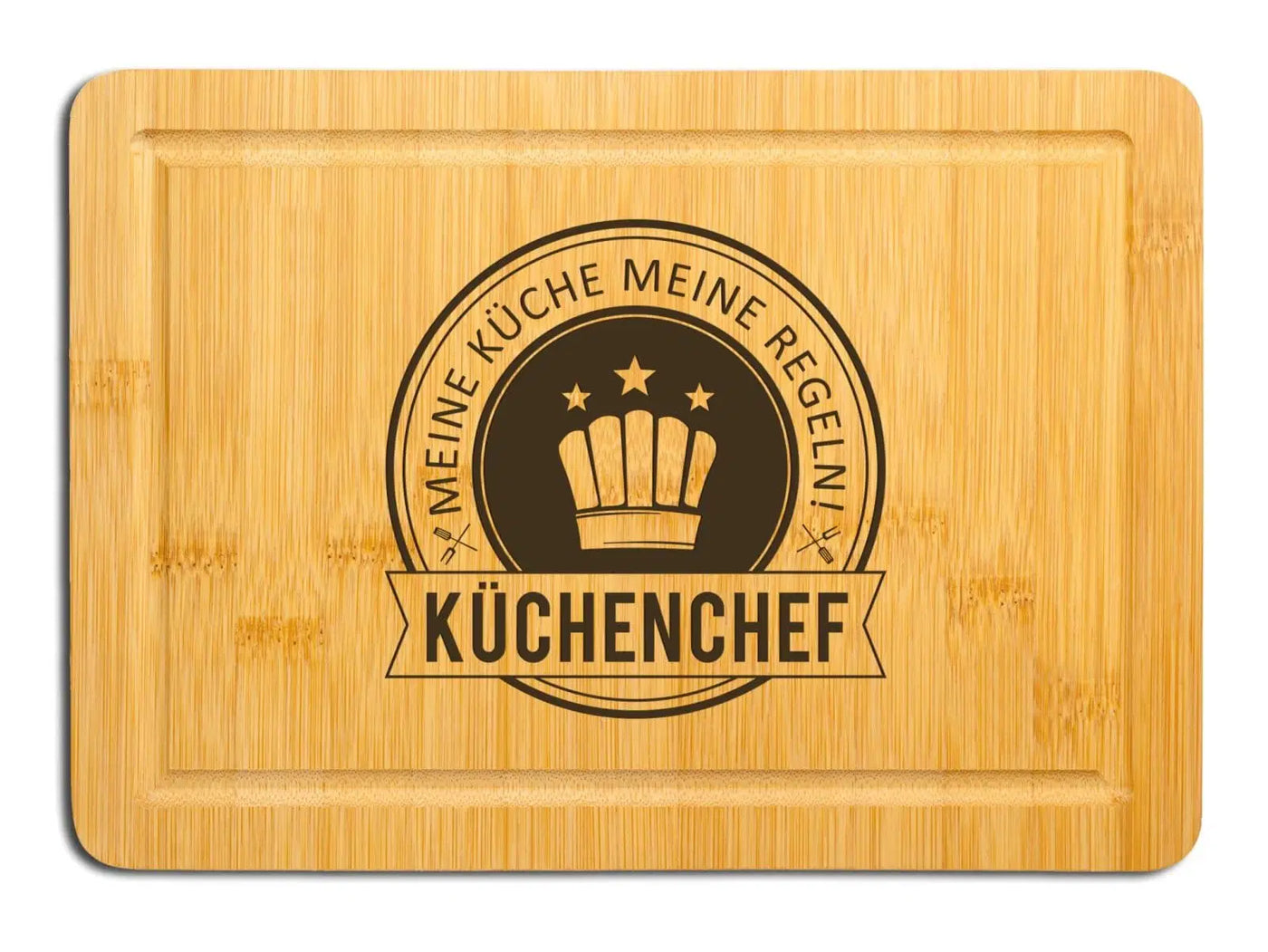 Bild: Bambus Schneidebrett - Küchenchef - Meine Küche Meine Regeln Geschenkidee
