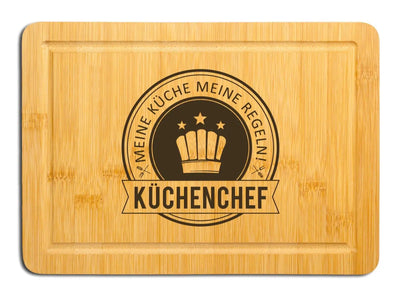 Bild: Bambus Schneidebrett - Küchenchef - Meine Küche Meine Regeln Geschenkidee