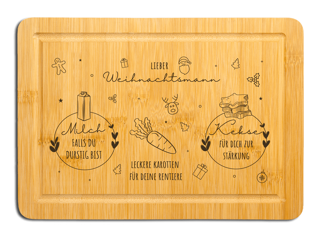 bambus milch Graviertes Schneidebrett – Weihnachtsgeschenk für Weihnachtsfans, Kids –  Tassenbrennerei