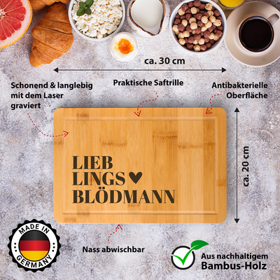Bambus Schneidebrett - Lieblingsblödmann