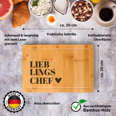 Bambus Schneidebrett - Lieblingschef