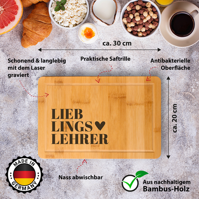 Bambus Schneidebrett - Lieblingslehrer